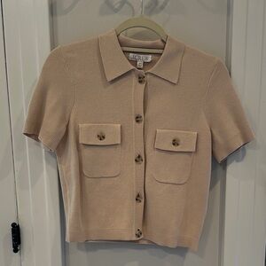 J. CREW Short Sleeve Cotton Knit Button Down Polo Sweater (XXS)